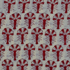 Close-up of hand block print on organic cotton running fabric | Myyra Jaipur