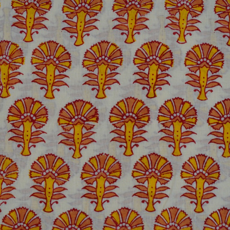 Hand block printed organic cotton fabric yardage from Myyra Jaipur