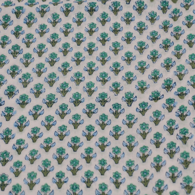 Hand block printed organic cotton fabric yardage from Myyra Jaipur