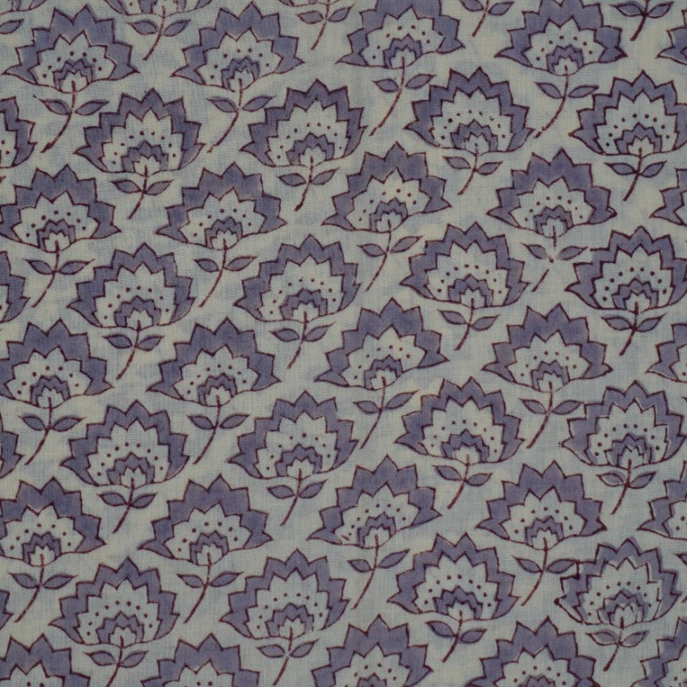 Hand block printed organic cotton fabric yardage from Myyra Jaipur