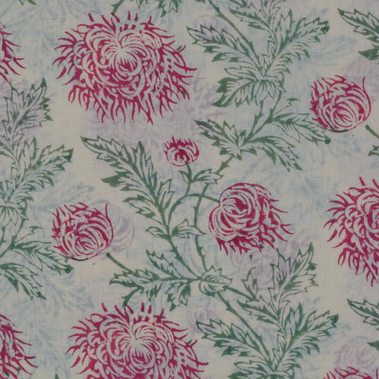 Hand block printed organic cotton fabric yardage from Myyra Jaipur