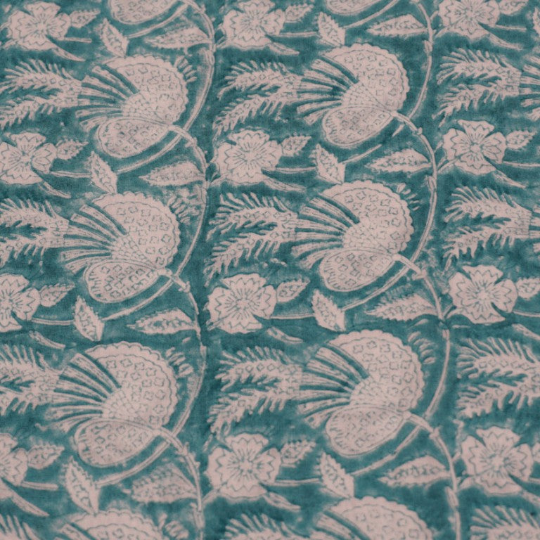 Hand block printed organic cotton fabric yardage from Myyra Jaipur