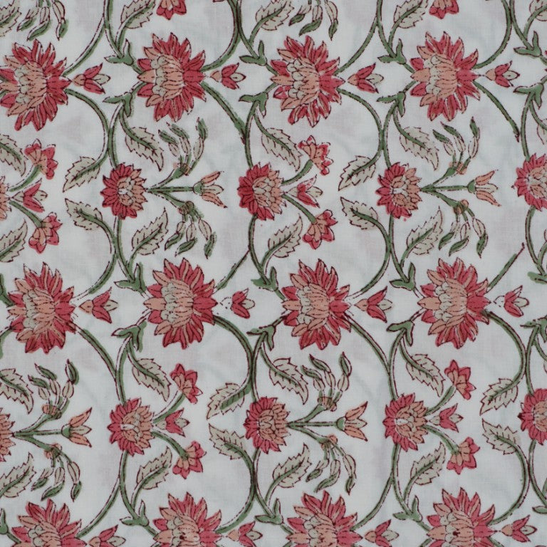 Hand block printed organic cotton fabric yardage from Myyra Jaipur