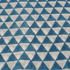 Close-up of hand block print on organic cotton running fabric | Myyra Jaipur