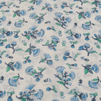 Close-up of hand block print on organic cotton running fabric | Myyra Jaipur