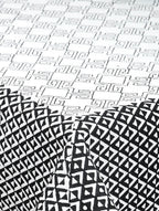 Close-up of hand block print on organic cotton table cover | Myyra Jaipur