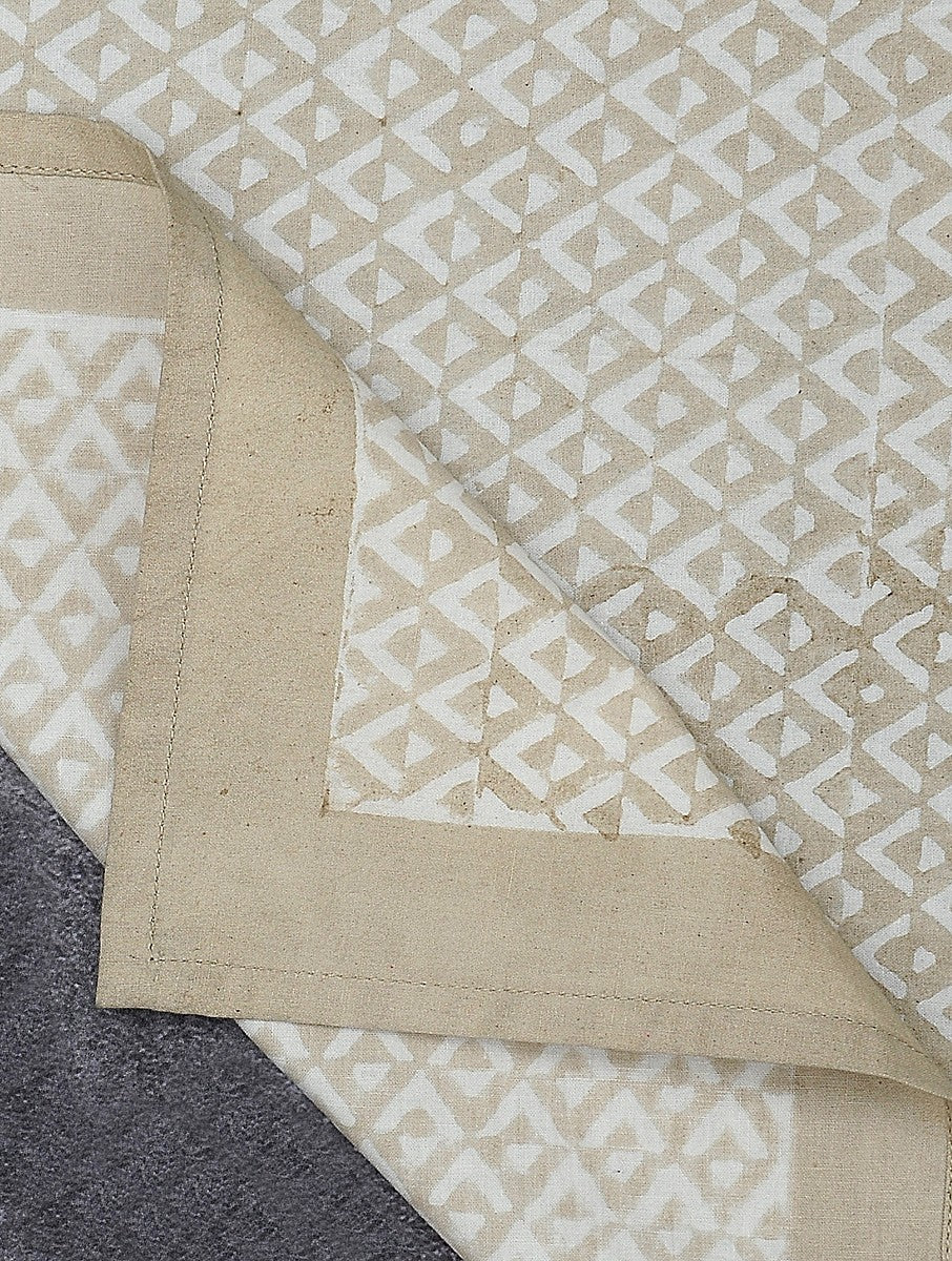 Napkin folded showing pattern repeat of hand block print | Myyra Jaipur