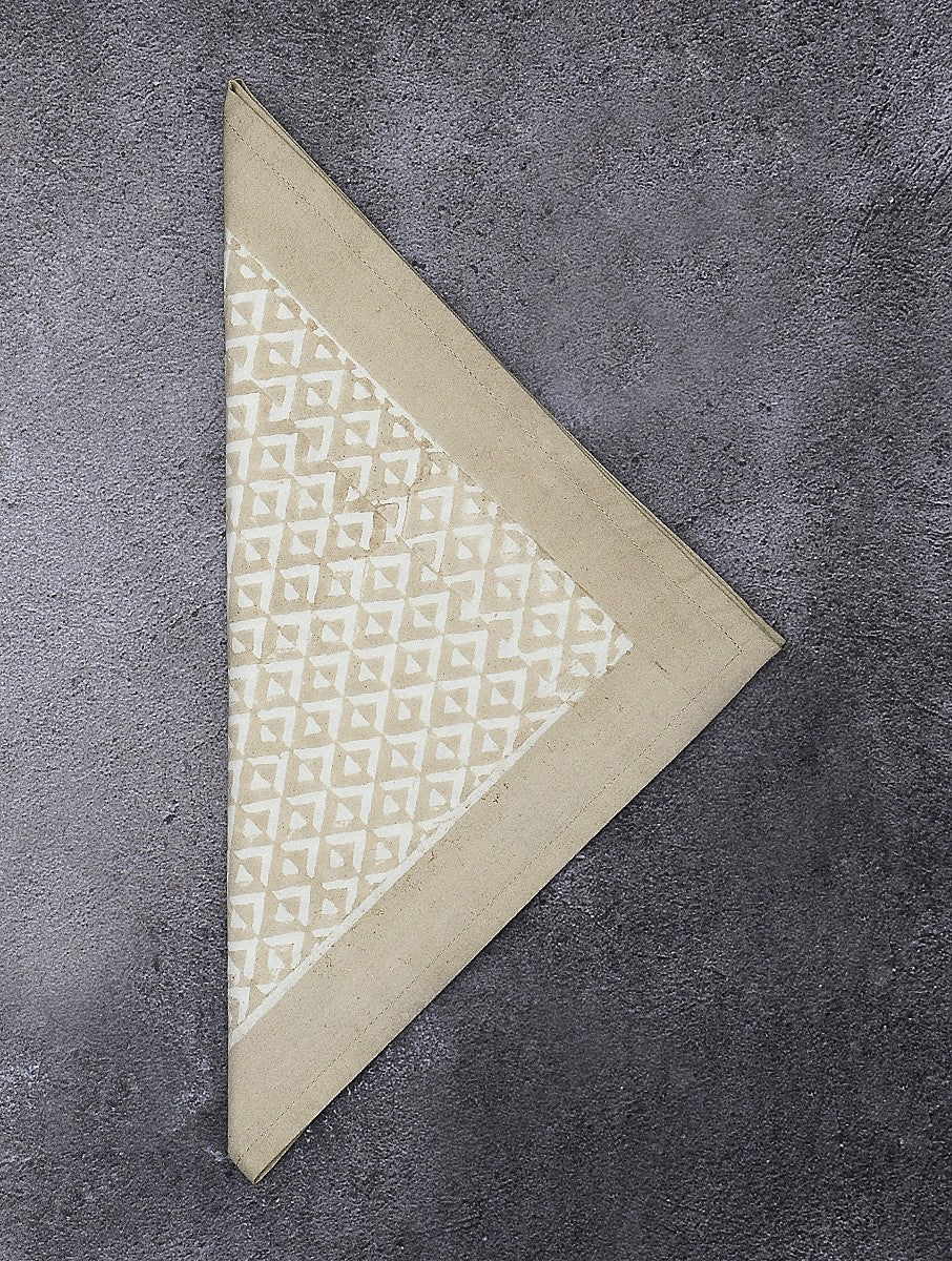 Close-up of hand block print on organic cotton napkin | Myyra Jaipur