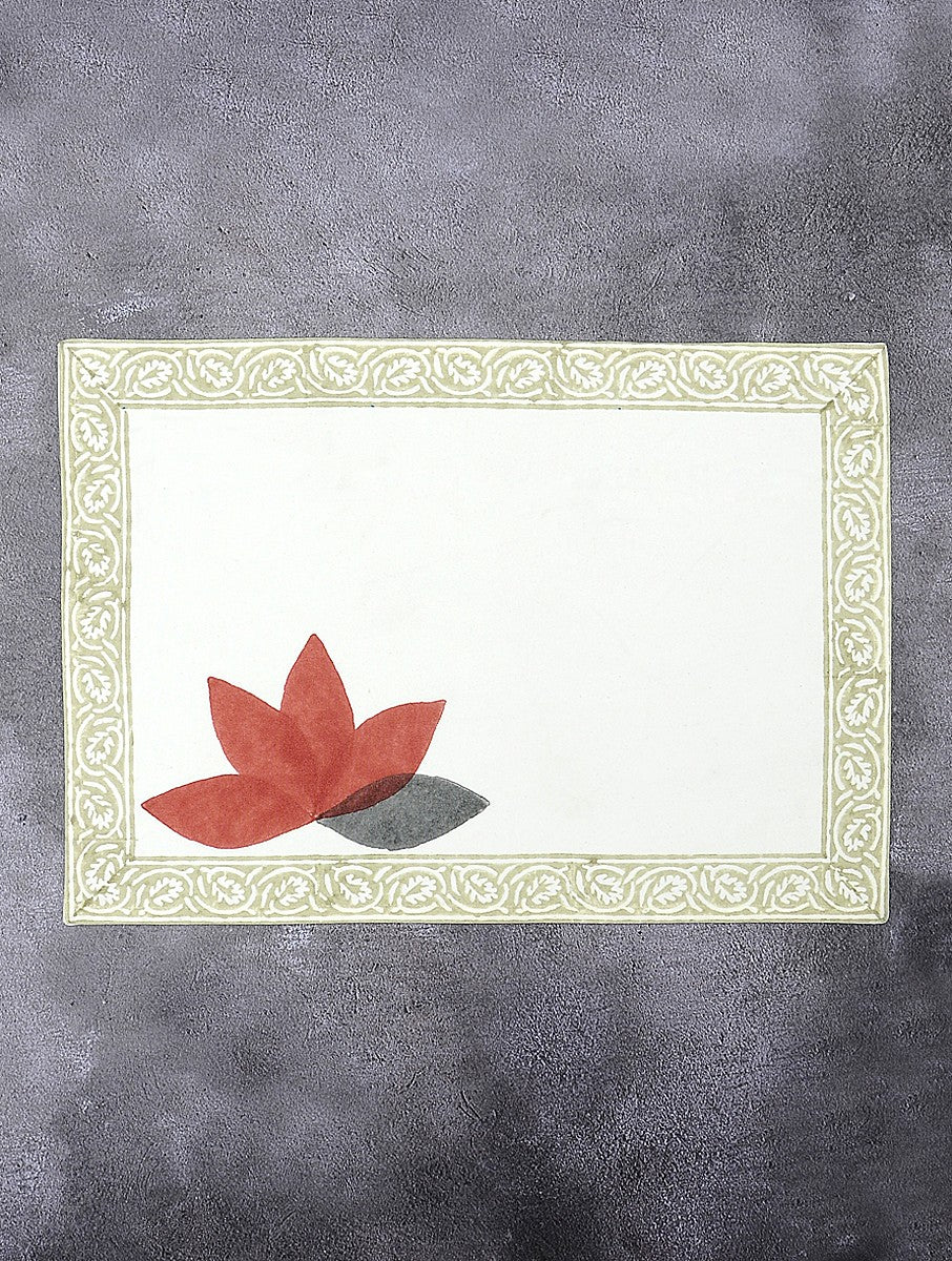 Hand block printed organic cotton placemat | Myyra Jaipur