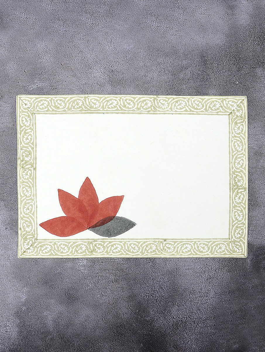 Lotus  Cotton Hand Block Printed Placemat