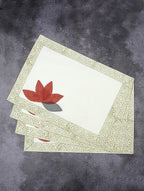 Placemat folded showing pattern repeat of hand block print | Myyra Jaipur