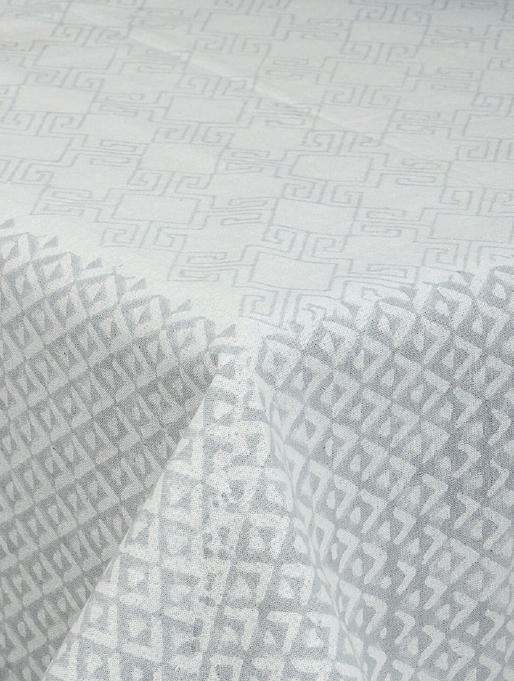 Close-up of hand block print on organic cotton table cover | Myyra Jaipur