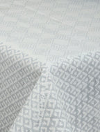 Close-up of hand block print on organic cotton table cover | Myyra Jaipur