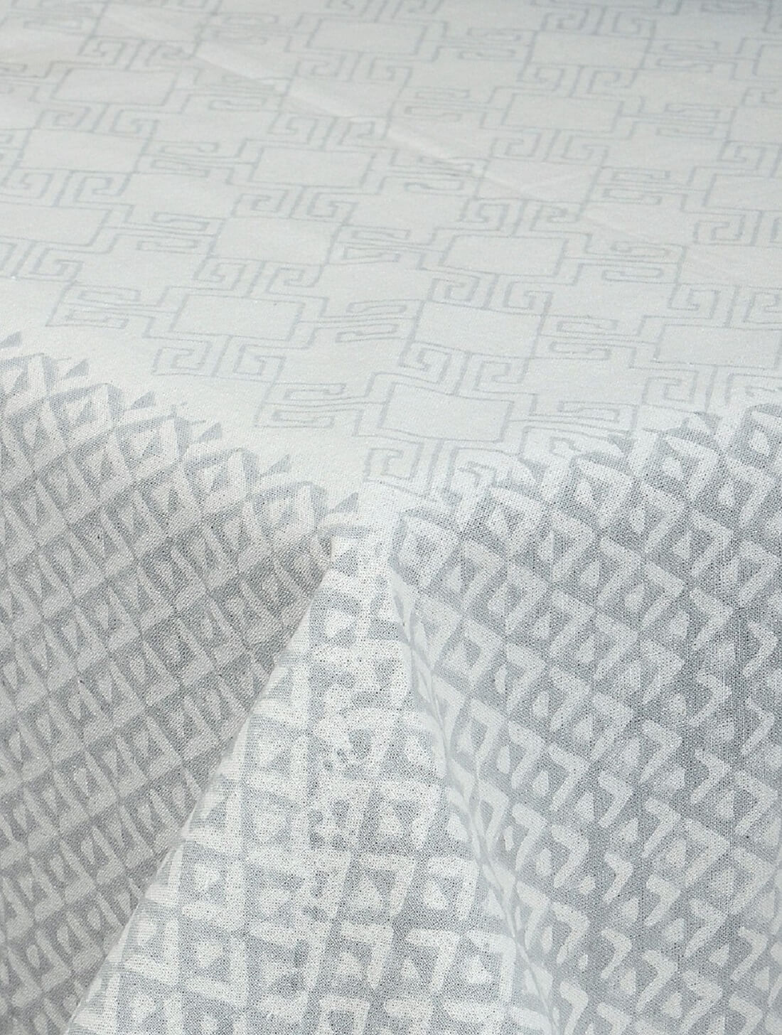 Close-up of hand block print on organic cotton table cover | Myyra Jaipur