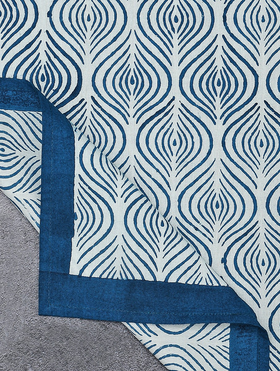 Napkin folded showing pattern repeat of hand block print | Myyra Jaipur