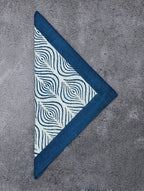 Close-up of hand block print on organic cotton napkin | Myyra Jaipur