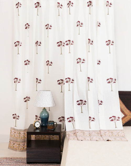 Hand block printed organic cotton curtain from Jaipur | Myyra