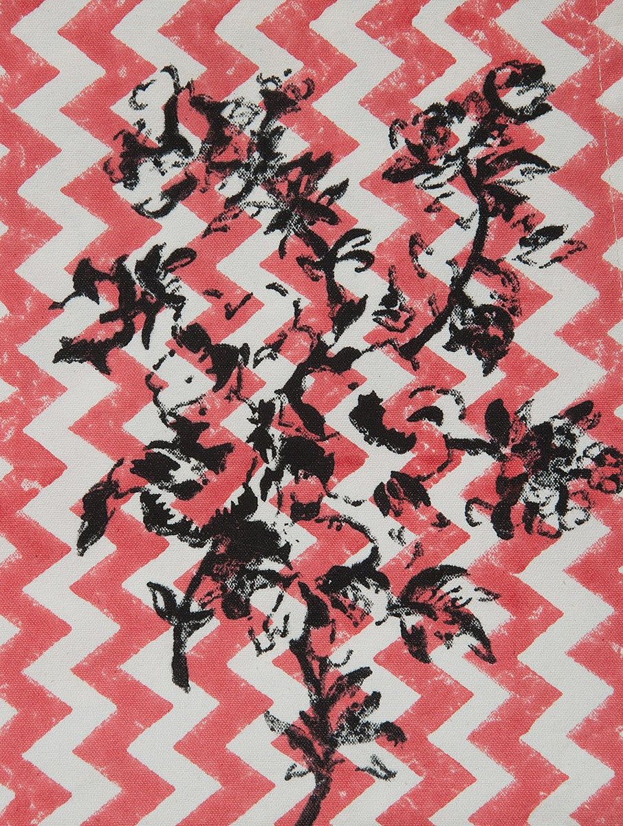 Placemat folded showing pattern repeat of hand block print | Myyra Jaipur
