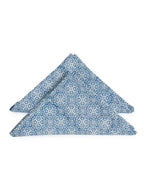 Close-up of hand block print on organic cotton napkin | Myyra Jaipur