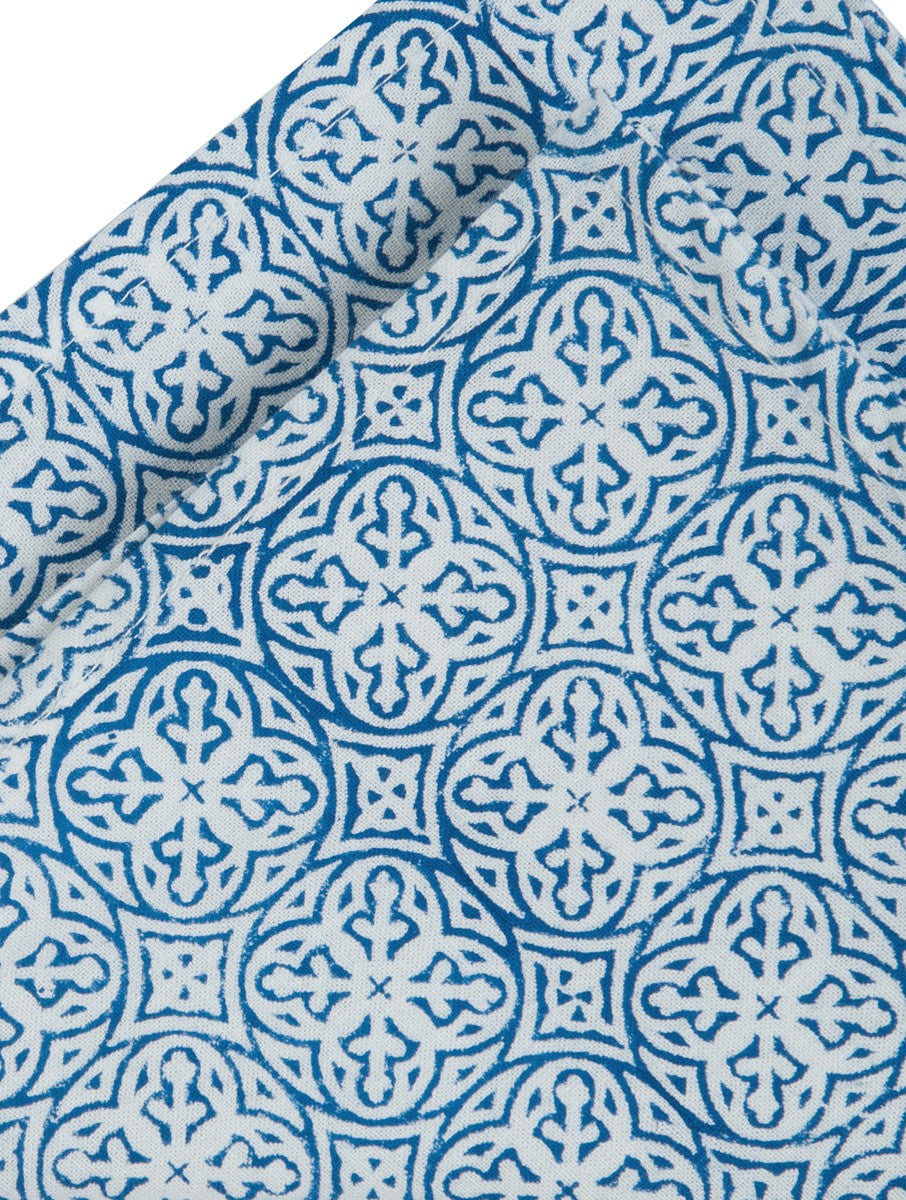 Napkin folded showing pattern repeat of hand block print | Myyra Jaipur