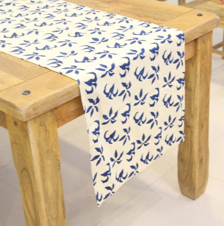 Hand block printed organic cotton table runner | Myyra Jaipur