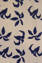 Close-up of hand block print on organic cotton table runner | Myyra Jaipur