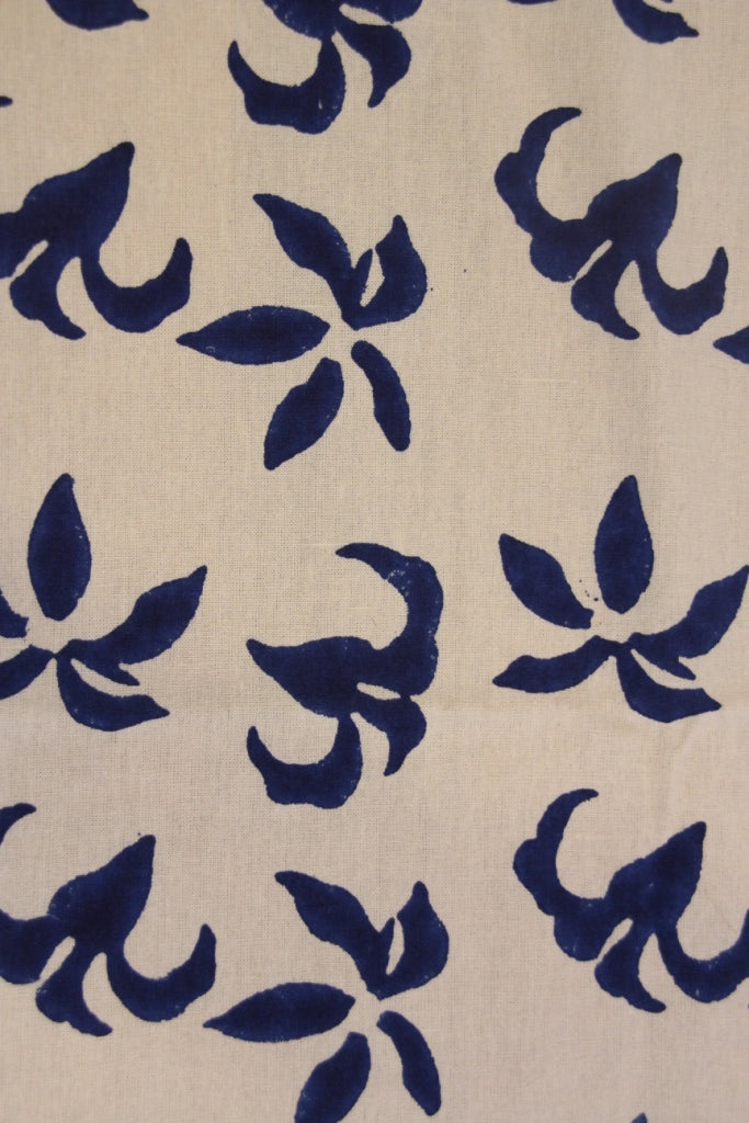 Close-up of hand block print on organic cotton table runner | Myyra Jaipur