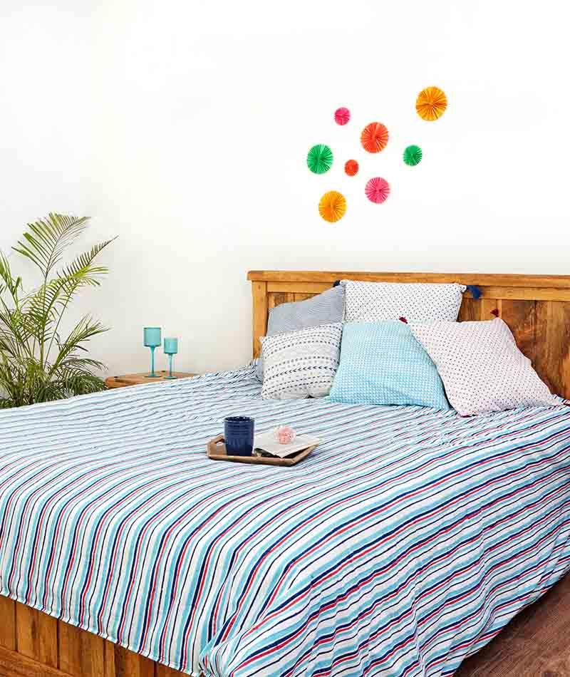 Hand block printed organic cotton duvet cover | Myyra Jaipur