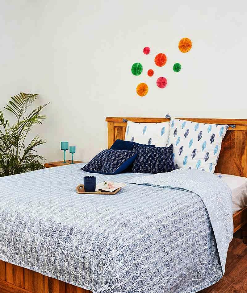 Hand block printed organic cotton duvet cover | Myyra Jaipur
