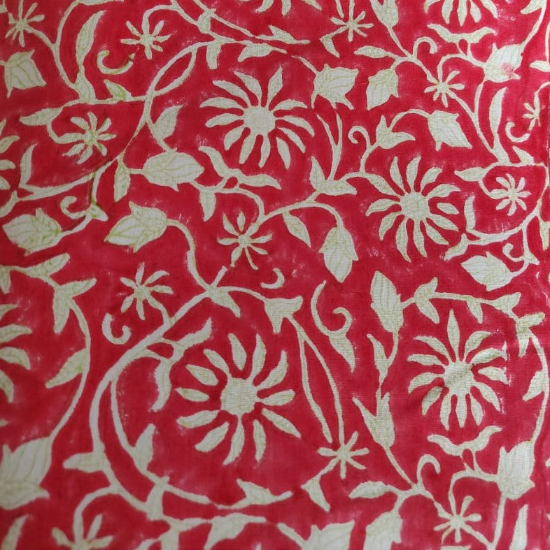 Hand block printed organic cotton fabric yardage from Myyra Jaipur