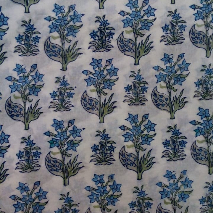 Hand block printed organic cotton fabric yardage from Myyra Jaipur