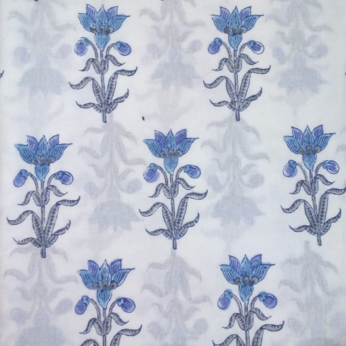 Hand block printed organic cotton fabric yardage from Myyra Jaipur
