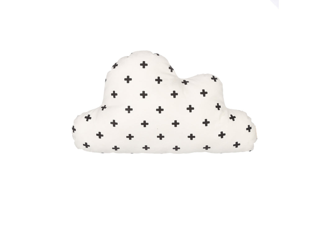 CUSHION COVER CLOUD CROSS WHITE BLACK