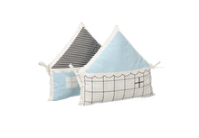 Load image into Gallery viewer, HOUSE BUMPER BLUE &amp; BLACK SOLID &amp; CHECKS ( Set of 2 )