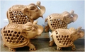 wooden u/cut elephant  MYWH2912