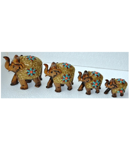 WOODEN GOLD PAINTEDWORK ELEPHANT MYWH2873