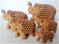 Fine Work WOODEN U/CUT ROUND TRUNK ELEPHANT MYWH2914