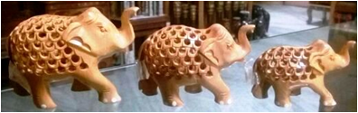 wooden u/cut elephant MYWH2920