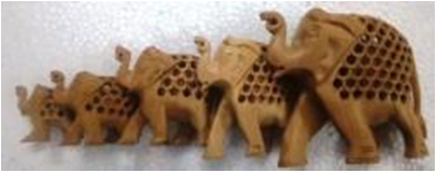 WOODEN UNDERCUT ELEPHANT  ROUND TRUNK MYWH2922
