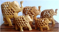 WOODEN UNDERCUT ELEPHANT FINE WORK MYWH2923