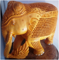 WOODEN U/CUT LEAF WORK ELEPHANT MYWH2933