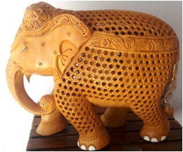 Master Star Carving Work On wooden U/cut Elephant MYWH2938