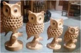 WOODEN TEHNI OWL SET OF 4 PCS MYWH3046