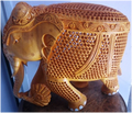 WOODEN FLOWER BELL WORKU/CUT ELEPHANT MYWH2942