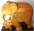 WOODEN U/CUT ELEPHANTWITH FLOWER & BABY MYWH2943