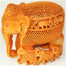 WOODEN U/CUT BABY FAMILY ELEPHANT  MYWH2947