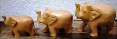 WOODEN PLAIN ELEPHANT  MYWH2950
