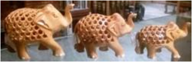 WOODEN U/CUT ELEPHANT SET OF 3 PCS MYWH3050