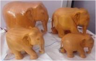 WOODEN PLAIN ELEPHANT  MYWH2962