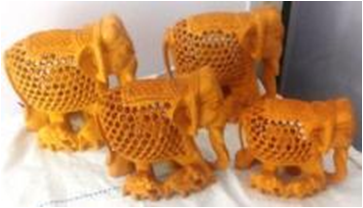 WOODEN U/CUT BABY ELEPHANT SET OF 4 PCS FINE MYWH3063